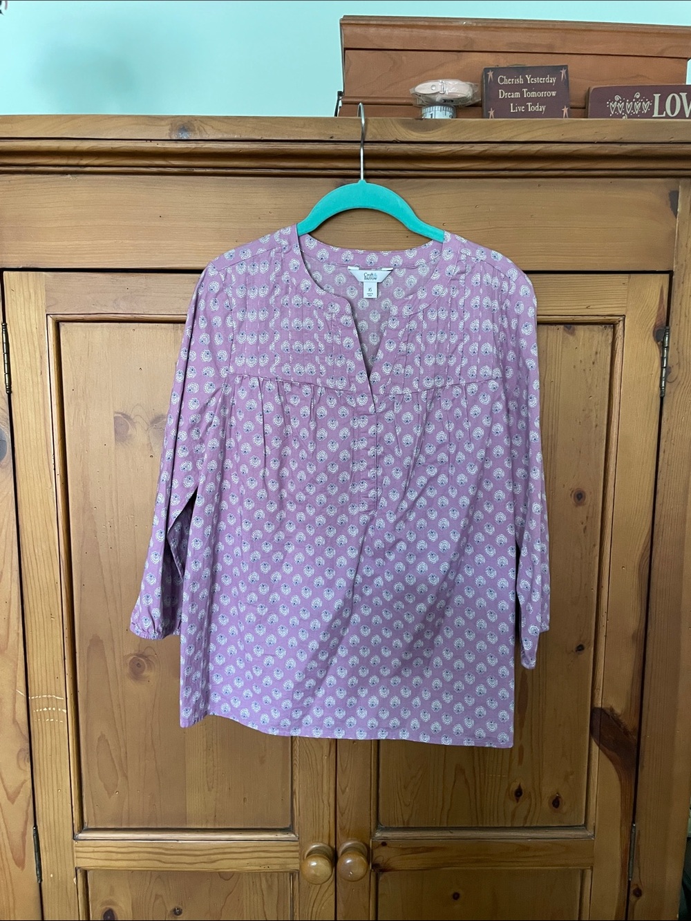 croft & barrow Lilac Floral Split-Neck Tunic